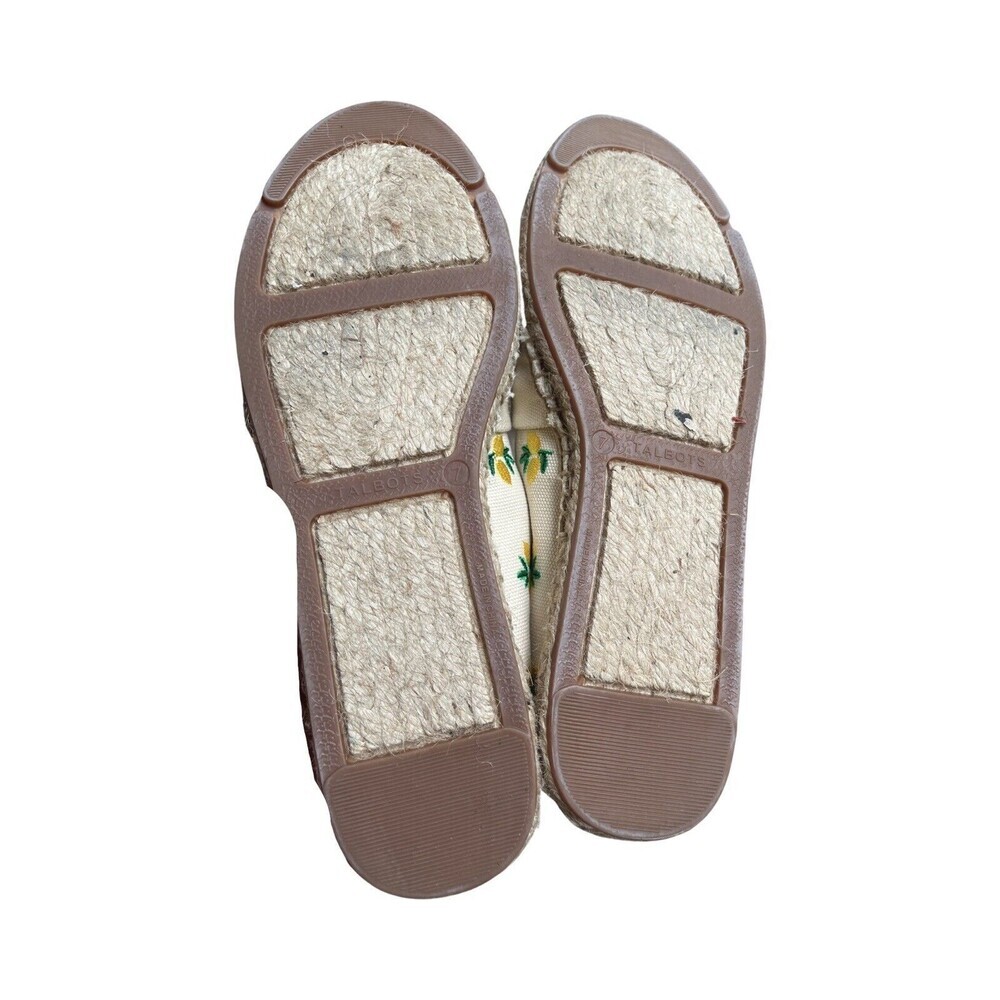 Talbots Izzy Lemon Embroidered Knotted Canvas Espadrille Flats Women’s Size 7M - Picture 12 of 12